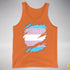 Transgender Pride Flag Ripped Reveal Premium Tank Top - Orange